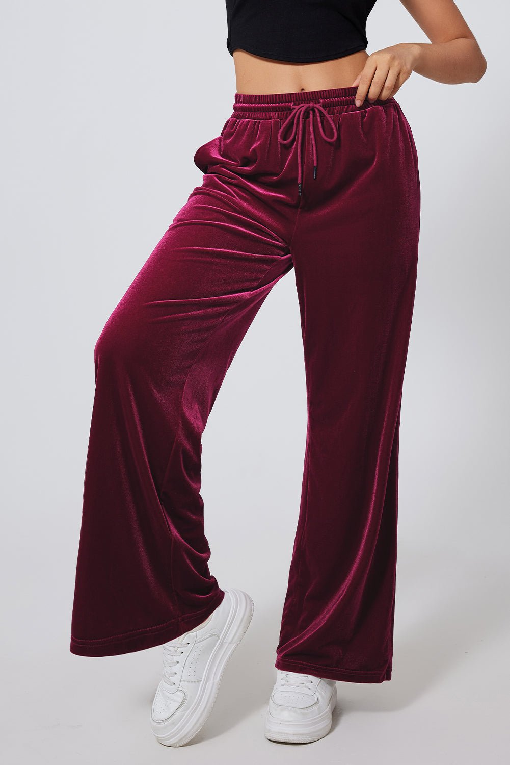 Drawstring Wide Leg Active Pants - Creative Designs by Shanny