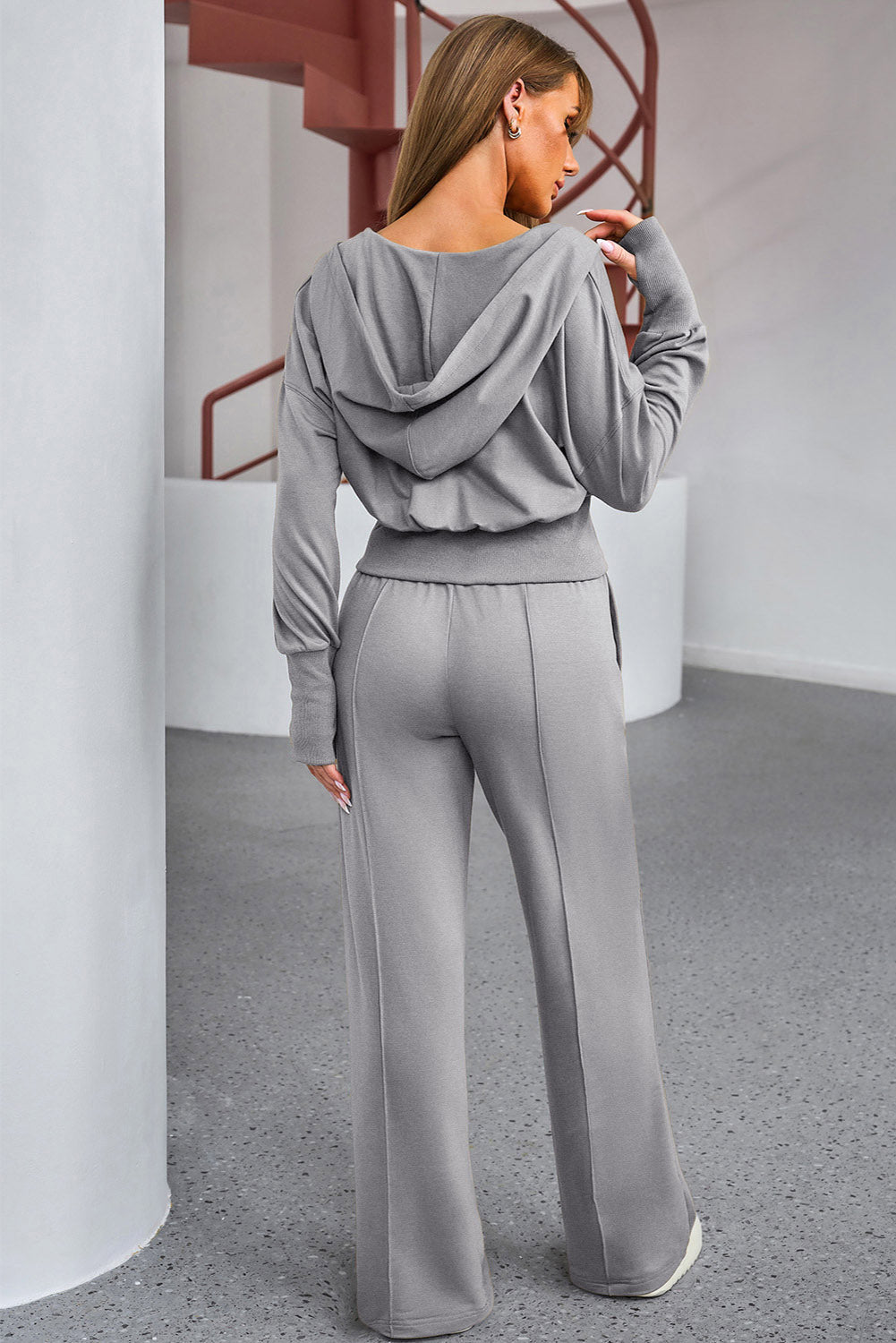 Dropped Shoulder Hoodie and Drawstring Pants Active Set - Creative Designs by Shanny