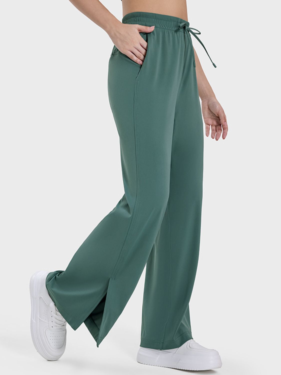 Slit Wide Leg Active Pants