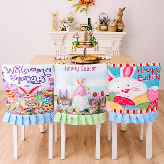 Easter Polka Dot Pleated Hem Chair Cover - Creative Designs by Shanny