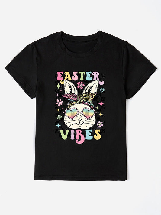 EASTER VIBES Round Neck Short Sleeve T-Shirt - Creative Designs by Shanny