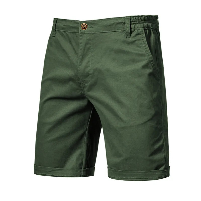 New Summer 100% Cotton Solid Shorts Men