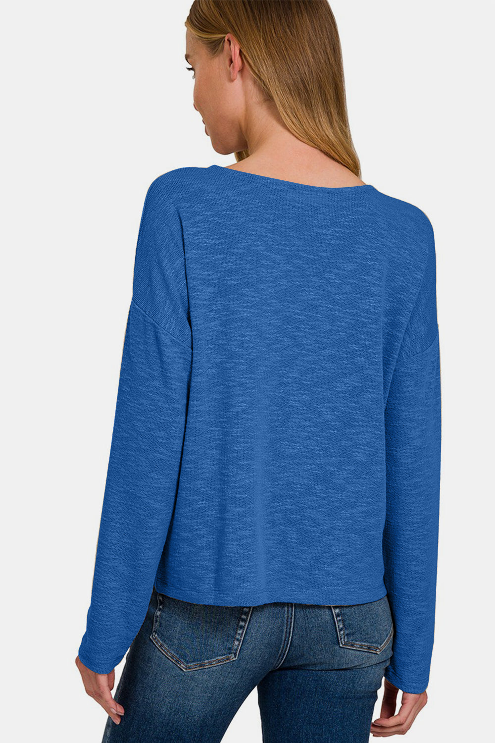 Zenana Dropped Shoulder Long Sleeve T-Shirt