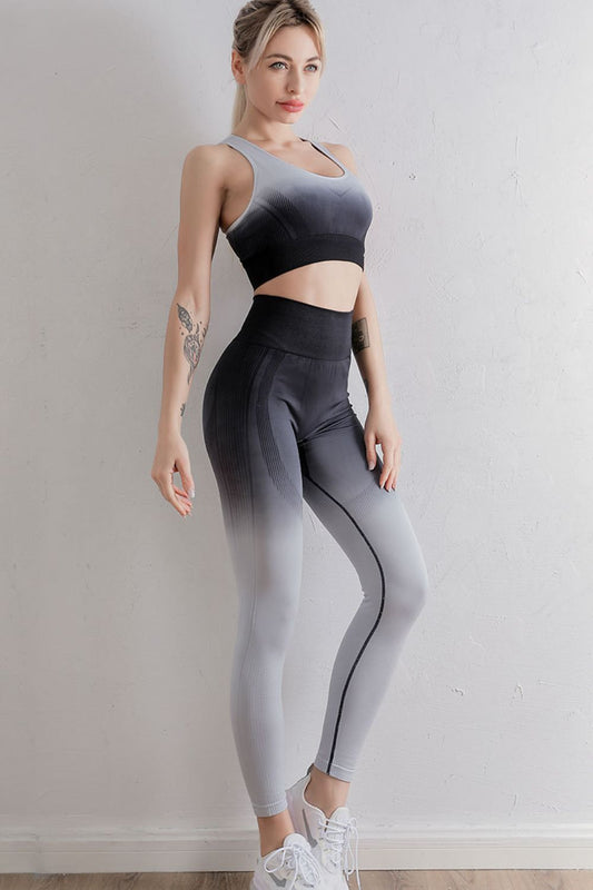 Gradient Sports Bra and Leggings Set - Creative Designs by Shanny