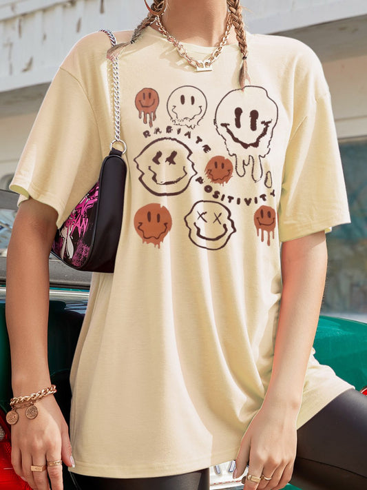 Graphic Round Neck Half Sleeve T-Shirt - Creative Designs by Shanny